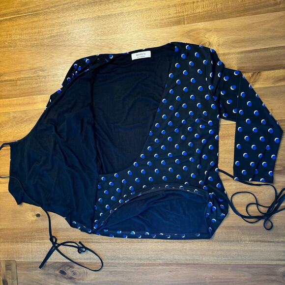 Bailey 44 Wrap Top Size Medium Blue Black - Picture 7 of 11